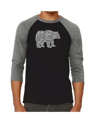 La Pop Art Bear Species Men's Raglan Word T-shirt