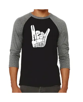 La Pop Art Heavy Metal Men's Raglan Word T-shirt