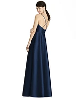 Alfred Sung Crisscross Satin Gown