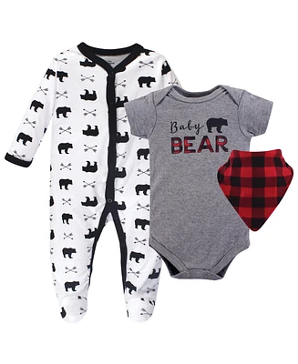 Little Treasure Baby Boys Sleep and Play, Bodysuit Bib, Binoculars