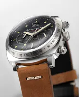 Spinnaker Men's Hull Chrono Brown Genuine Leather Strap Watch 42mm