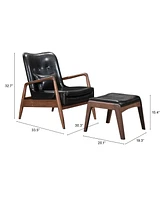 Zuo Bully Lounge Chair and Ottoman