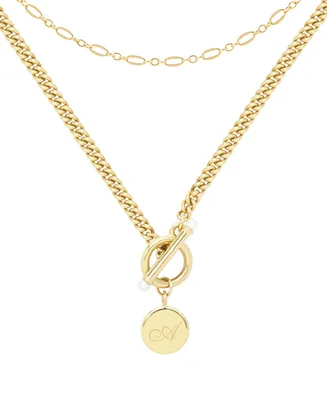 brook & york 14K Gold Plated Stella Initial Layering Necklace Set