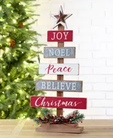 Glitzhome Wooden Sign Table Tree decor