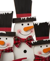 Glitzhome Wooden Snowman Family Table or Standing Decor