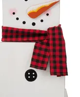 Glitzhome Wooden Double-Sided Snowman or Scarecrow Porch Decor