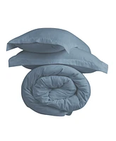Cathay Home Inc. Microfiber Washed Crinkle Duvet Cover Set, King/California King