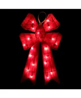 Northlight Lighted Sparkling Sisal Double Bow Outdoor Christmas Decoration