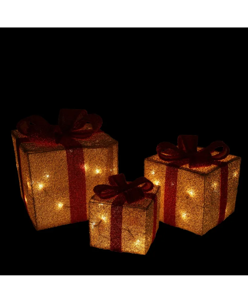 Northlight Gi Boxes with Bows Lighted Christmas Outdoor Decorations