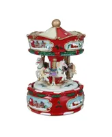 Northlight Animated Musical Carousel with Horses Christmas Music Box Table top Decor