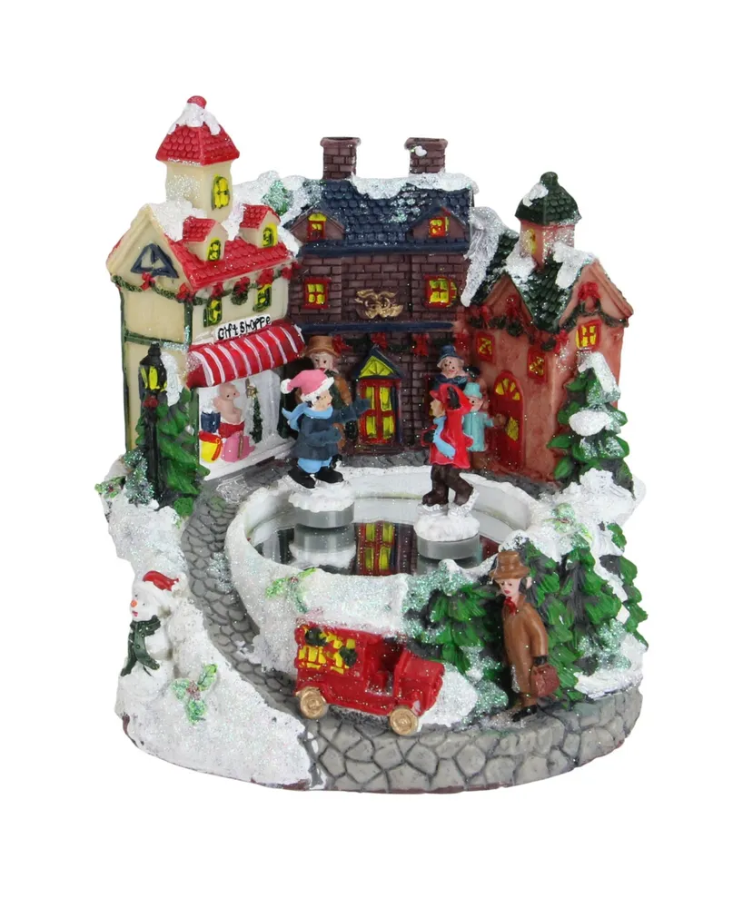 Northlight Animated Victorian Street Ice Skating Winter Scene Christmas Music Box