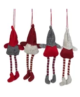 Northlight Plush Gnome Christmas Ornaments