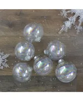 Northlight 6-Piece Iridescent Ball Christmas Ornament Set 3.25" 80mm