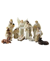 Northlight Glitte Ivory and Cream Christmas Nativity Figure Set