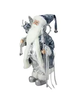 Northlight Ice Palace Standing Santa Claus Holding A Staff and Bag Christmas Figure