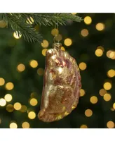 Northlight Golden Tone Glittered European Pierogi Glass Christmas Ornament