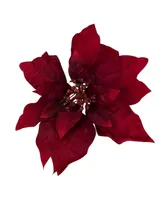 Northlight Velvet Textured Poinsettia Artificial Christmas Stem