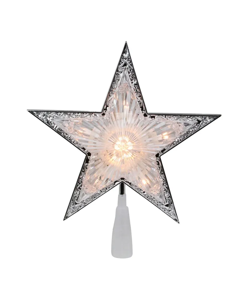 Northlight Pre-Lit Clear Crystal Point Star Christmas Tree Topper