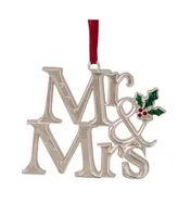 Northlight "Mr and Mrs" Christmas Ornament with Holly Leaves