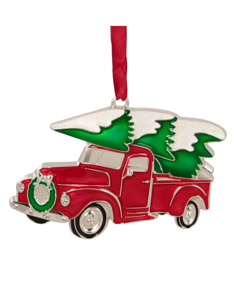 Northlight Country Pick Up Truck with European Crystals Christmas Ornament