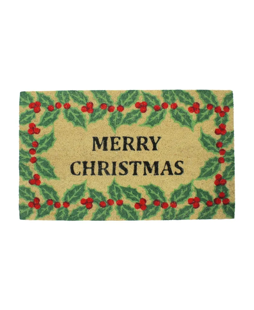 Northlight and Holly Berry "Merry Christmas" Doormat