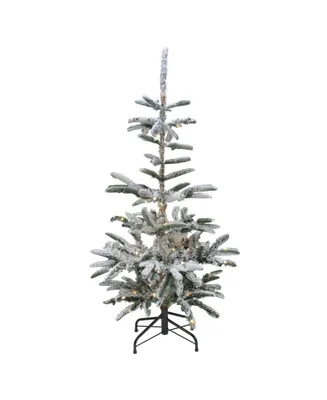 Northlight Pre-Lit Noble Fir Artificial Flocked Christmas Tree-Warm Clear Led Lights