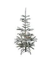 Northlight Pre-Lit Noble Fir Artificial Flocked Christmas Tree-Warm Clear Led Lights