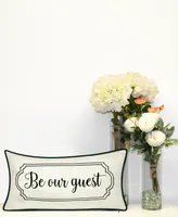 Edie@Home Celebrations "Be Our Guest" Embroidered Decorative Pillow, 25" x 13"