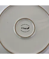Elama Round Stoneware 16 Piece Dinnerware Set, Service for 4