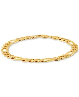 Men's Figaro Link Chain Bracelet 18k Gold-Plated Sterling Silver or