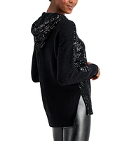 I.n.c. International Concepts Women's Sequin-Front Hoodie, Regular & Petite, Created for Macy's