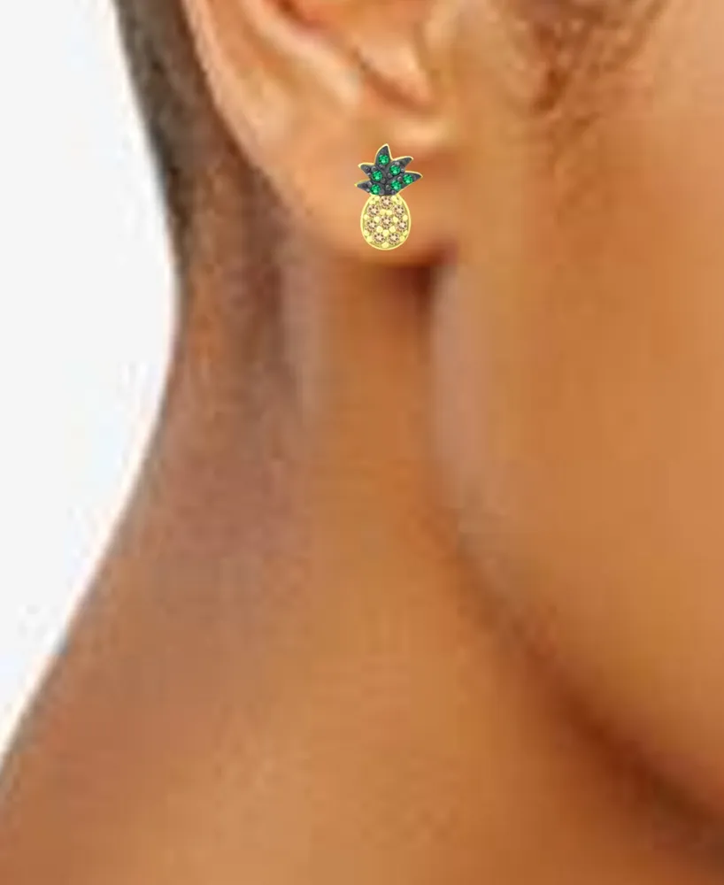 Giani Bernini Cubic Zirconia Pineapple Stud Earrings in 18k Gold-Plated Sterling Silver, Created for Macy's