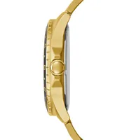 Guess Men's Gold-Tone Stainless Steel Bracelet Watch 44mm