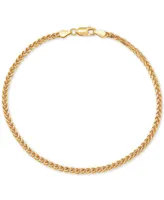 Giani Bernini Wheat Link Ankle Bracelet in 18k Gold-Plated Sterling Silver or Sterling Silver, Created for Macy's