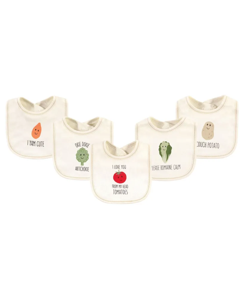 Touched by Nature Unisex Baby Organic Cotton Bibs 5pk, Tomatoes, One Size