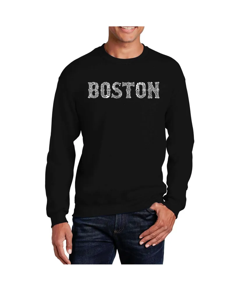 La Pop Art Men's Word Boston Neighborhoods Crewneck Sweatshirt