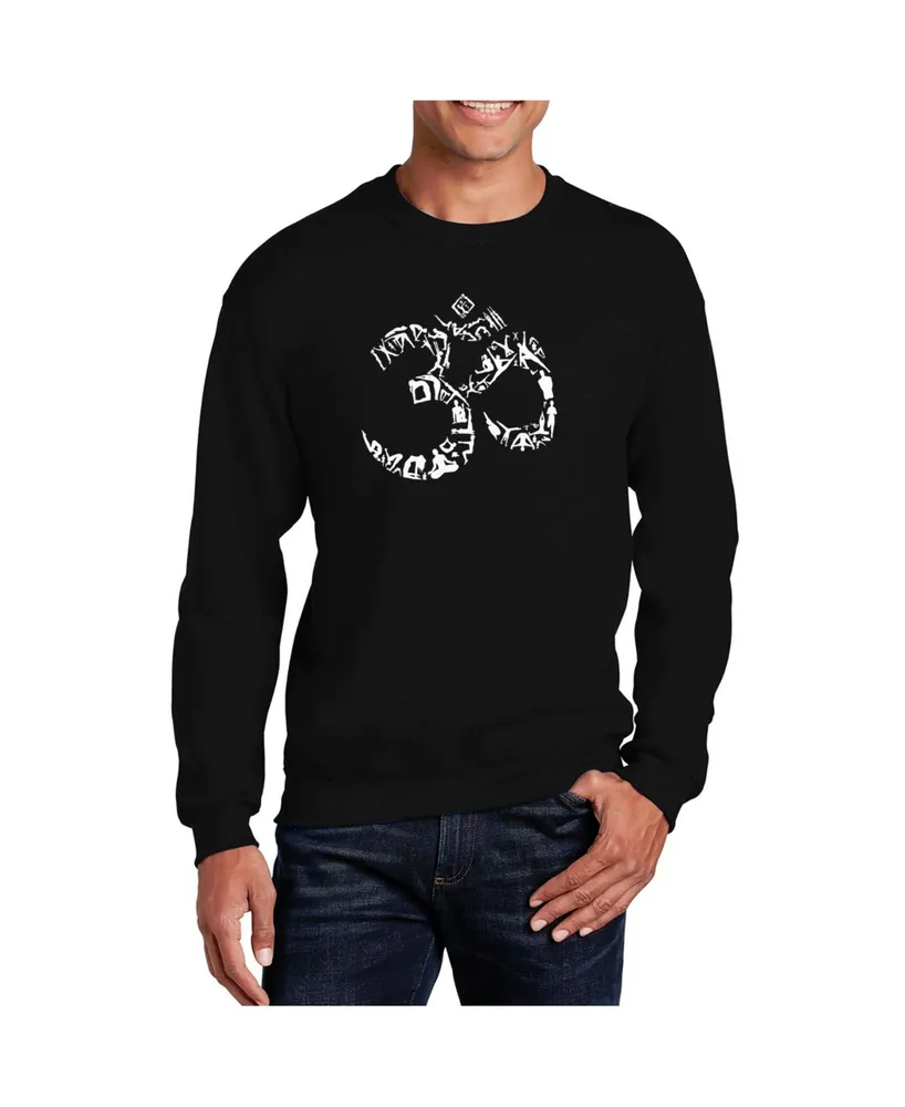 La Pop Art Men's Word The Om Symbol Out Of Yoga Poses Crewneck Sweatshirt