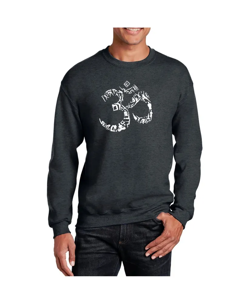 La Pop Art Men's Word The Om Symbol Out Of Yoga Poses Crewneck Sweatshirt