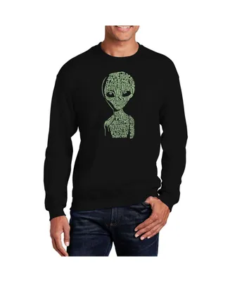 La Pop Art Men's Word Alien Crewneck Sweatshirt