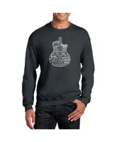 La Pop Art Men's Word Languages Guitar Crewneck Sweatshirt