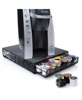 42 K-cup Holder - Metal Storage Drawer for Coffee Pods with Design - K-cup Coffee Pod Holder for Counter - Coffee Bar Accessories