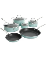 Martha Stewart Collection 10-Pc. Hard-Enameled Aluminum Nonstick Cookware Set