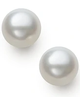 Belle de Mer Cultured Freshwater Button Pearl (8-9mm) Stud Earrings