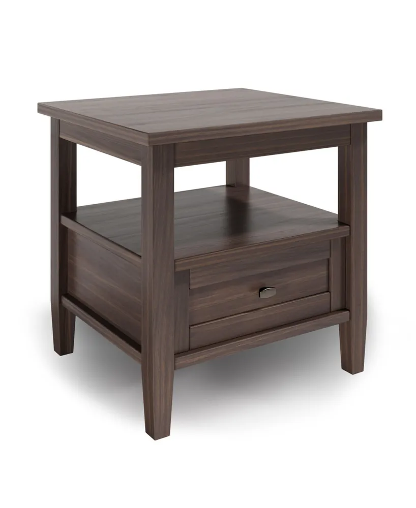 Simpli Home Warm Shaker Solid Wood End Table