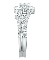 Diamond Halo Oval Bridal Set (2. ct. t.w.) in 14K White, Yellow or Rose Gold