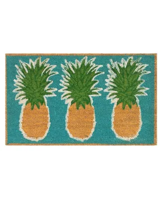 Liora Manne' Natura Pineapples Aqua 2' x 3' Outdoor Area Rug