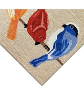 Liora Manne' Frontporch Birds Neutral 1'8" x 2'6" Outdoor Area Rug