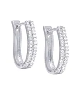 Macy's Cubic Zirconia 2-Row Hoop Earrings