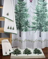 Avanti Trees with Gold Star Holiday Shower Curtain, 72" x 72"