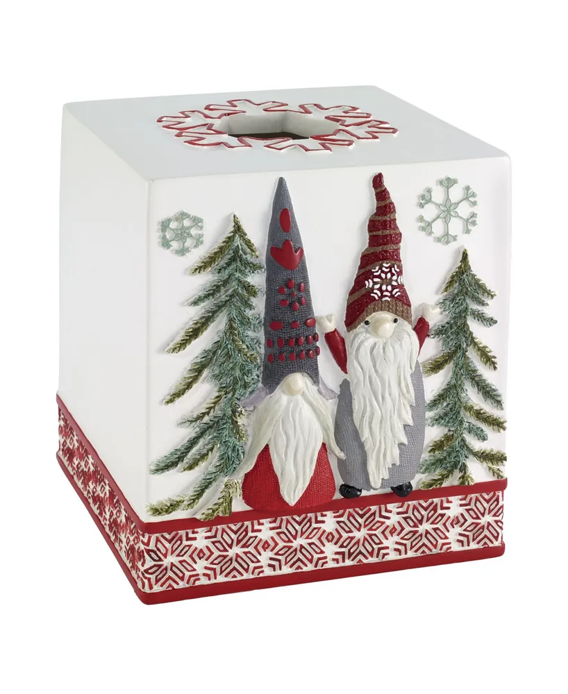 Avanti Christmas Gnomes Holiday Resin Tissue Box Cover